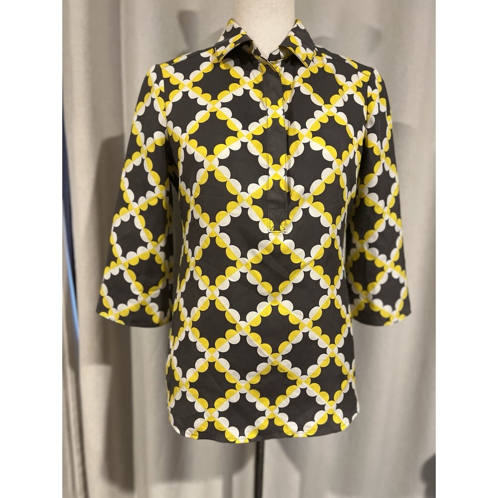 Tory Burch Women's 100%silk Blouse Quarter Snap Buttons